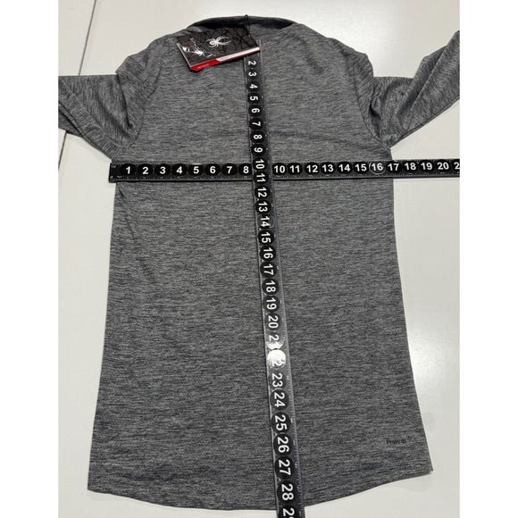 Spyder Shirt Mens Small Gray Black 1/4 Zip Long Sleeve Stretch 9% Quick Dry NWT - Picture 3 of 10